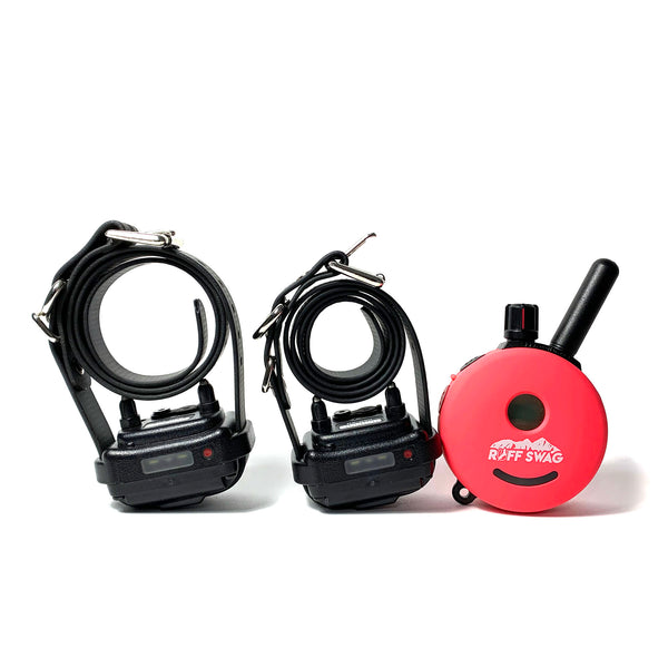 Pink Ruff Swag Face Plate on Mini Educator E-Collar. 1 Remotes 2 Collar System.